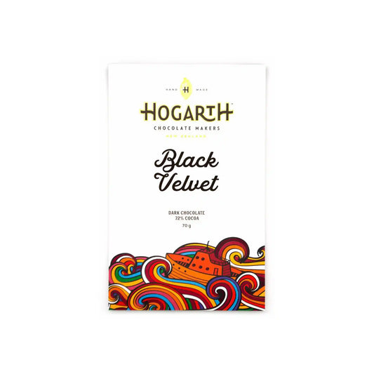 HOGARTH BLACK VELVET 72% DARK CHOCOLATE 70G