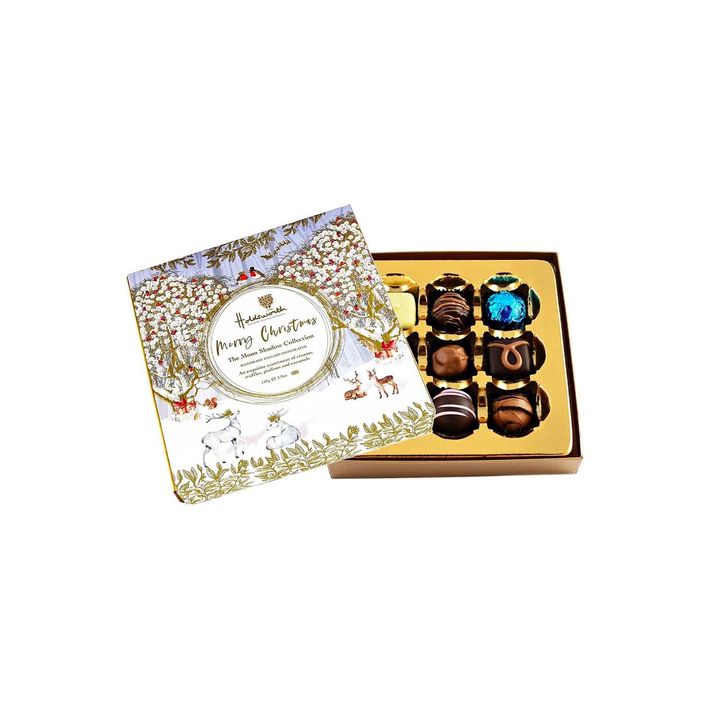 HOLDSWORTH MERRY CHRISTMAS HANDMADE ENGLISH CHOCOLATES 110g