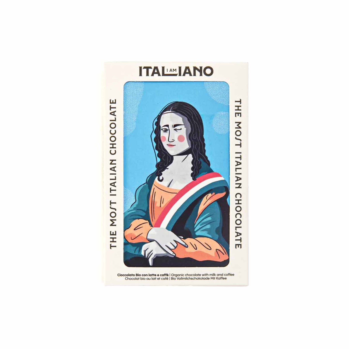 I AM ITALIANO MONA LISA ORGANIC CHOCOLATE WITH MILK & COFFEE 50g