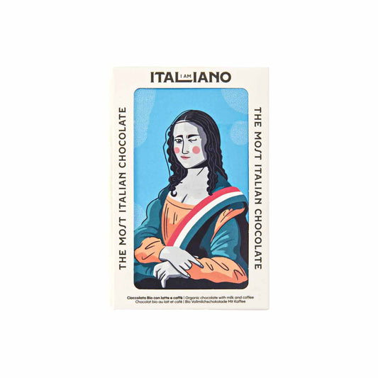 I AM ITALIANO MONA LISA ORGANIC CHOCOLATE WITH MILK & COFFEE 50g