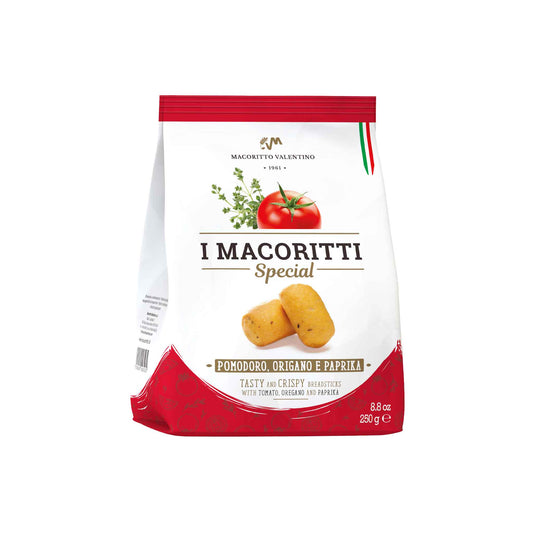 I MACORITTI MINI BREADSTICKS WITH TOMATO, OREGANO & PAPRIKA 250g