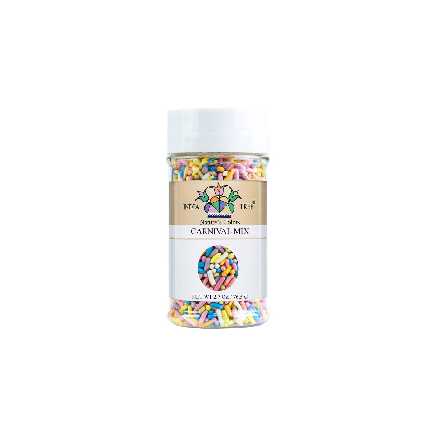 INDIA TREE NATURE'S COLORS CARNIVAL SPRINKLES 2.7oz