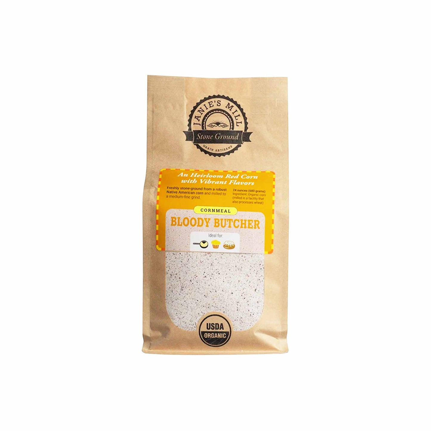 JANIE'S MILL ORGANIC BLOODY BUTCHER CORNMEAL 1.5lb