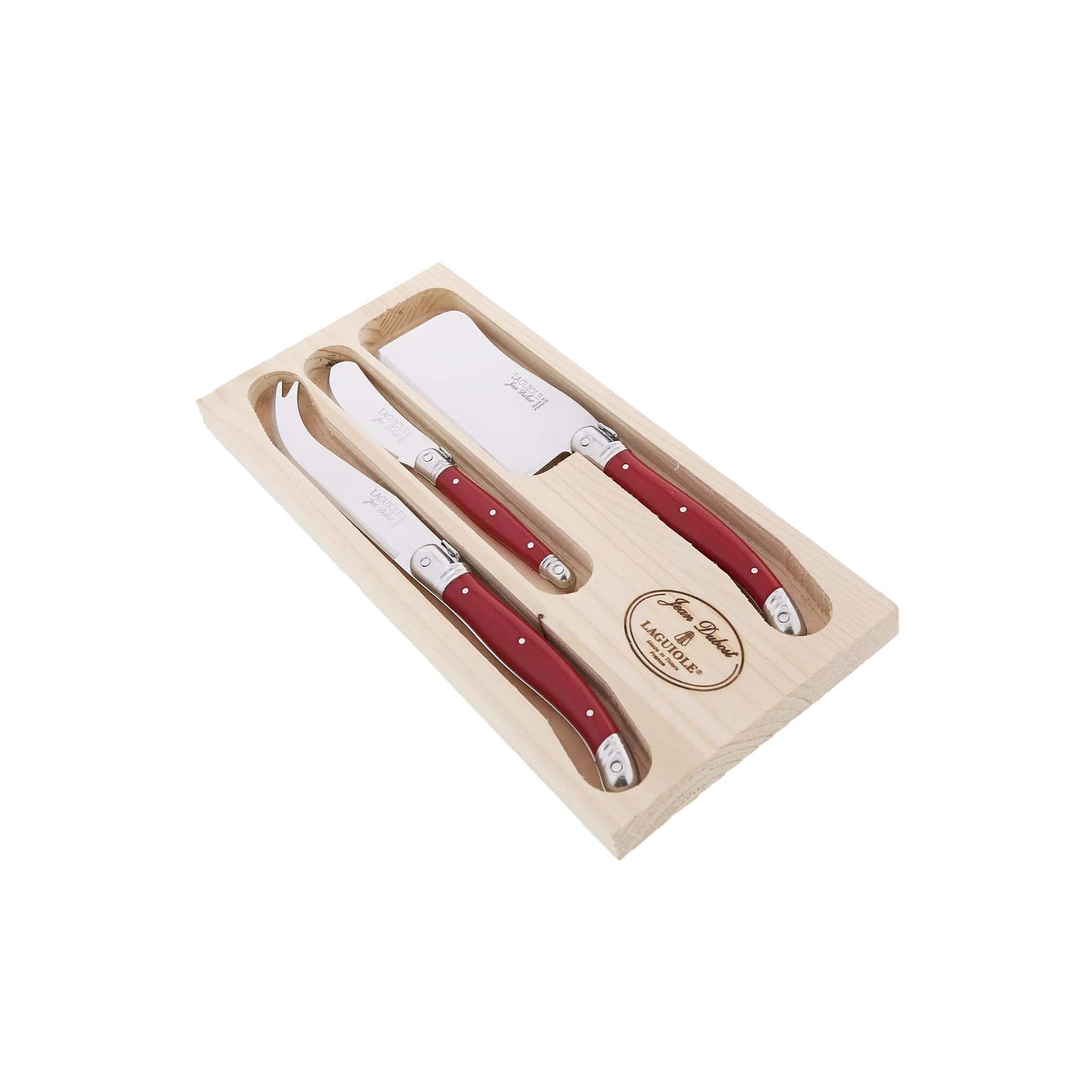 JEAN DUBOST LAGUIOLE CHEESE KNIVES SET - RED