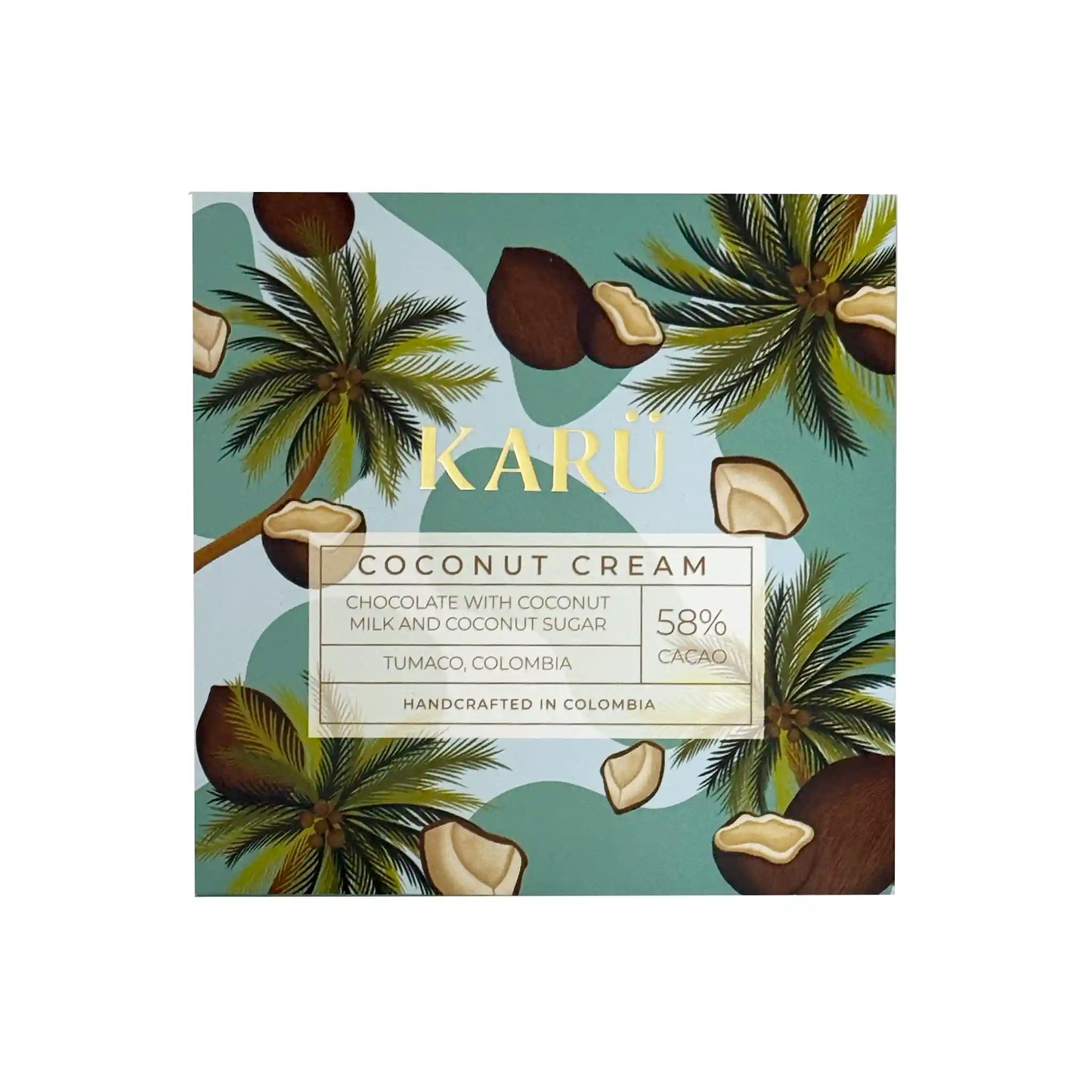 KARU COCONUT CREAM 50% MILK CHOCOLATE WITH COCONUT SUGAR 60g