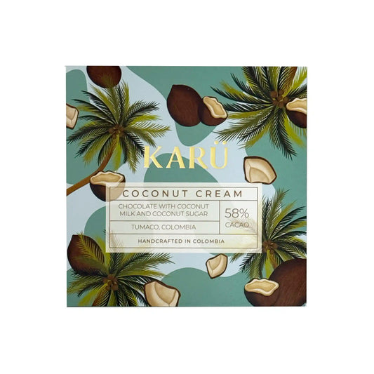 KARU COCONUT CREAM 50% MILK CHOCOLATE WITH COCONUT SUGAR 60g