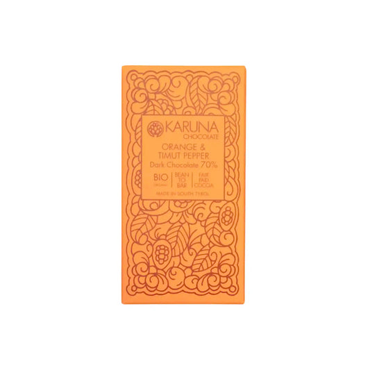 KARUNA ORANGE & TIMUT PEPPER 70% DARK CHOCOLATE 50g