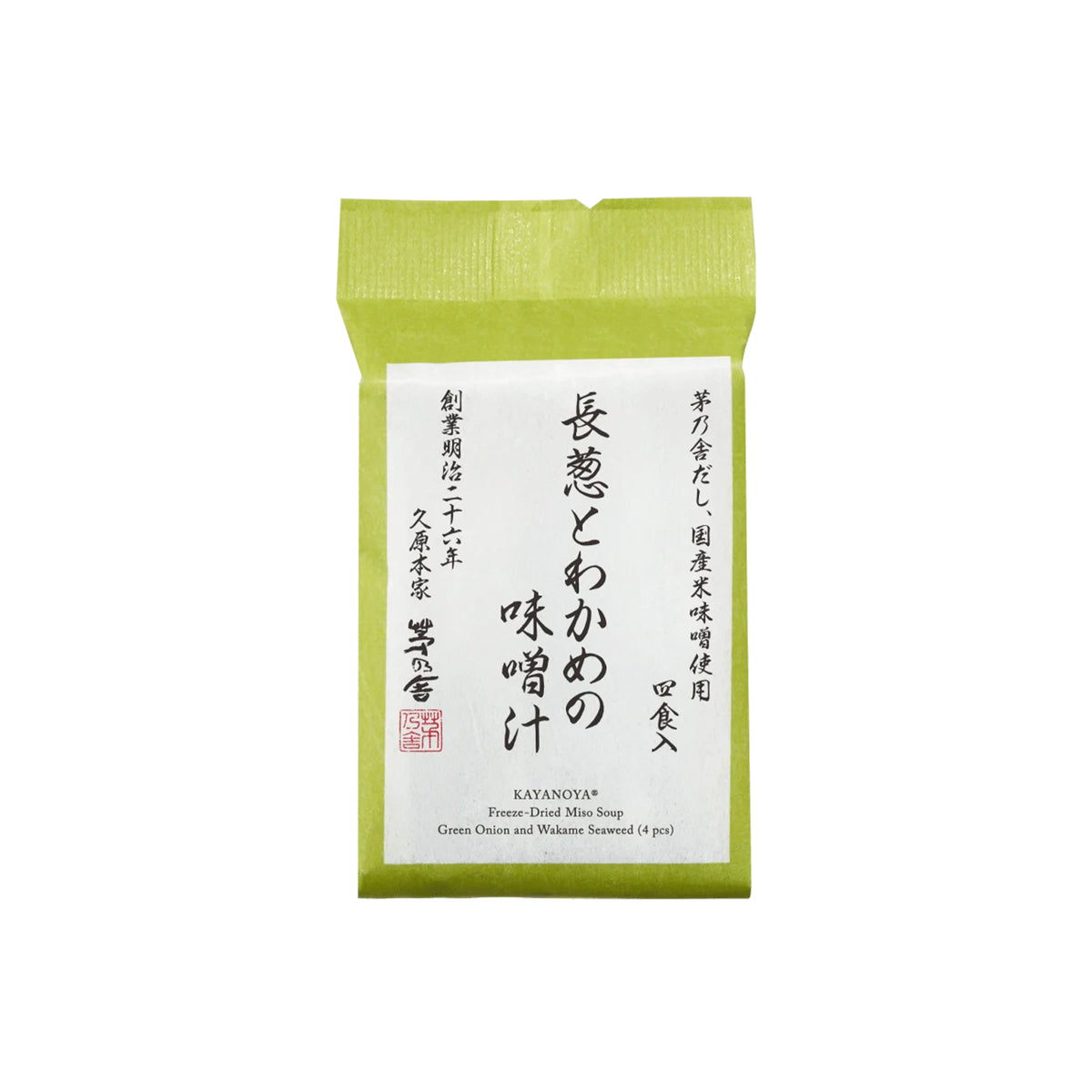 KAYANOYA JAPANESE LEEK AND WAKAME SEAWEED MISO SOUP 4pk 35g