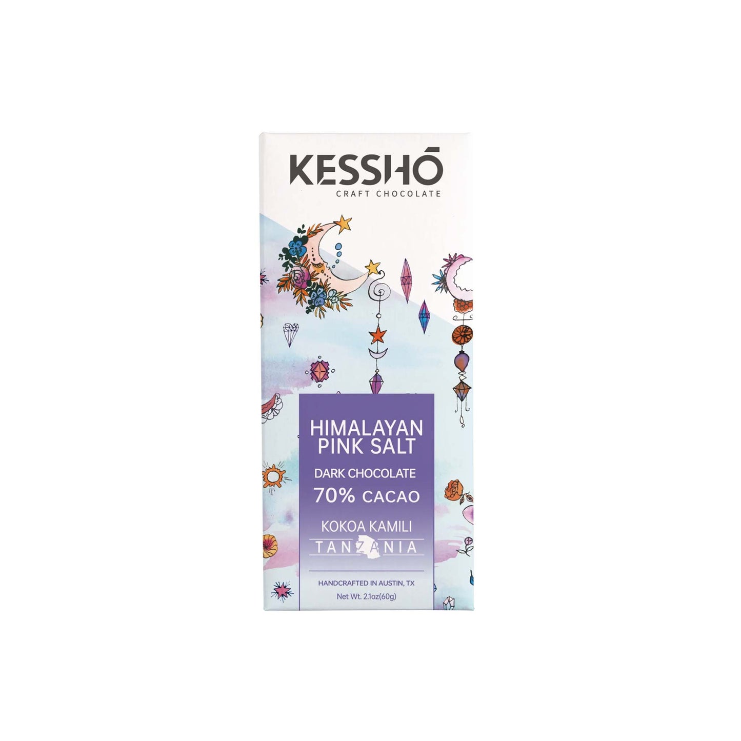 KESSHO 70% DARK CHOCOLATE WITH HIMALAYAN PINK SALT 60g