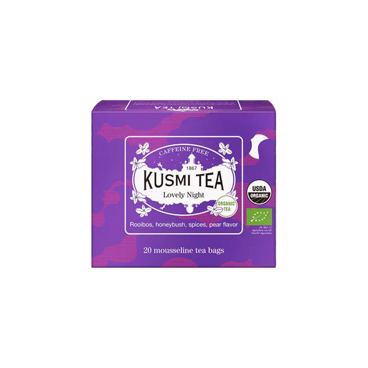 KUSMI LOVELY NIGHT ORGANIC CAFFEINE FREE TEA 20ct 40g