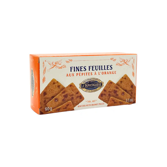 LA DUNKERQUOISE FINES FEUILLES BUTTER BISCUITS WITH ORANGE 90g