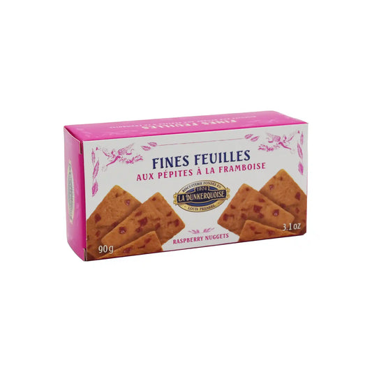 LA DUNKERQUOISE FINES FEUILLES BUTTER BISCUITS WITH RASPBERRY 90g