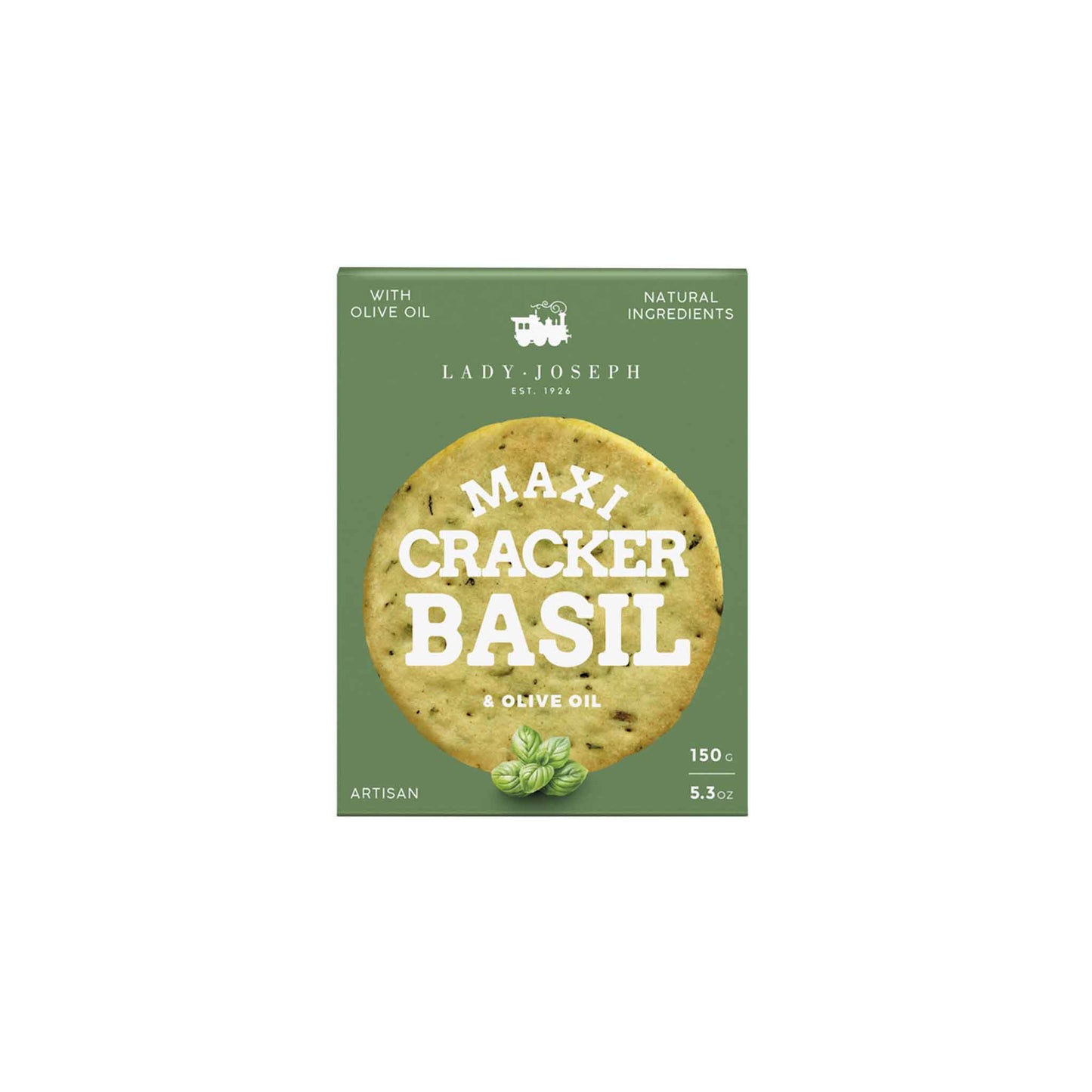 LADY JOSEPH MAXI CRACKERS WITH BASIL & OLIVE OIL 150g