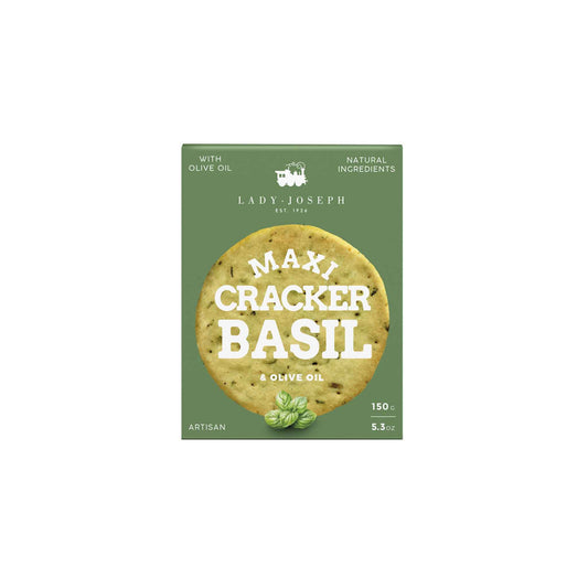 LADY JOSEPH MAXI CRACKERS WITH BASIL & OLIVE OIL 150g
