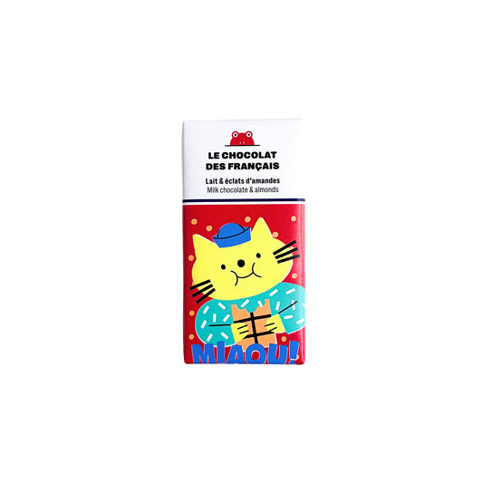 LES CHOCOLAT DES FRANÇAIS MILK CHOCOLATE & ALMONDS MIAOU 30g