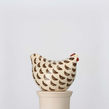 LES CERAMIQUES DE LUSSAN FRENCH POULETTE - MEDIUM WHITE SPOTTED BLACK