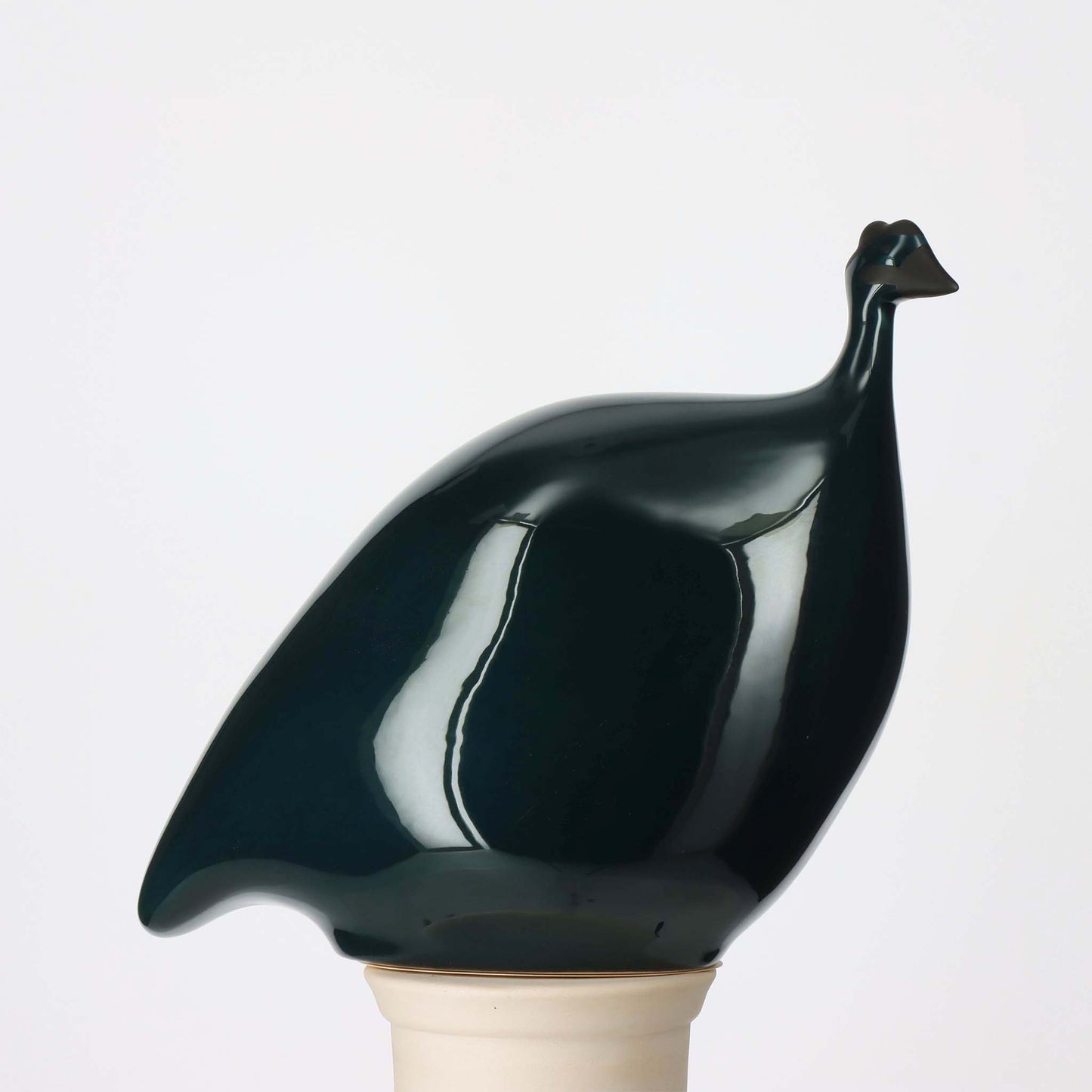 LES CERAMIQUES DE LUSSAN GUINEA FOWL - LARGE SOLID GREEN