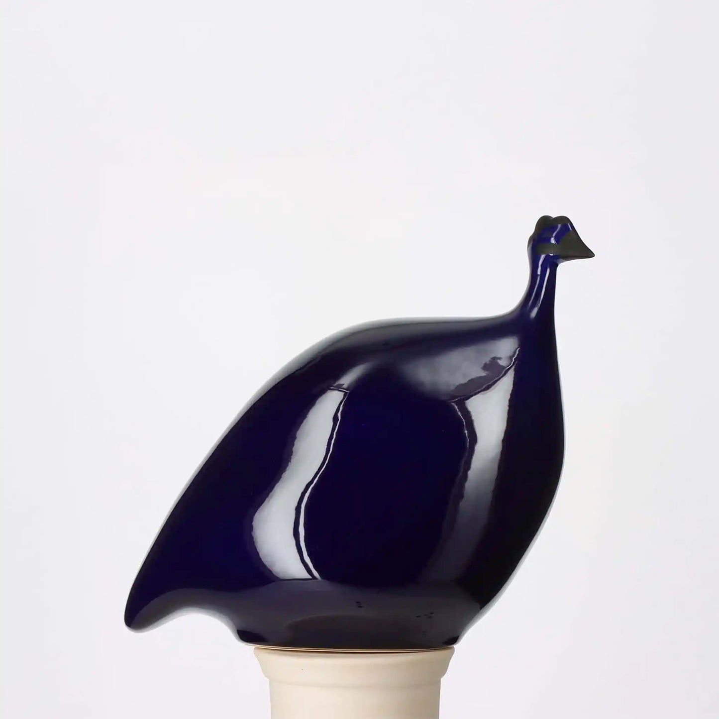 LES CERAMIQUES DE LUSSAN GUINEA FOWL - MEDIUM SOLID BLUE