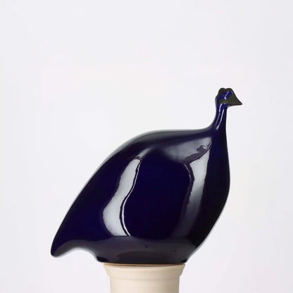 LES CERAMIQUES DE LUSSAN GUINEA FOWL - MEDIUM SOLID BLUE