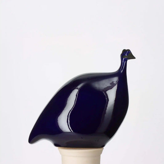 LES CERAMIQUES DE LUSSAN GUINEA FOWL - MEDIUM SOLID BLUE