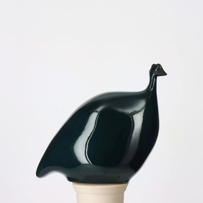 LES CERAMIQUES DE LUSSAN GUINEA FOWL - MEDIUM SOLID GREEN