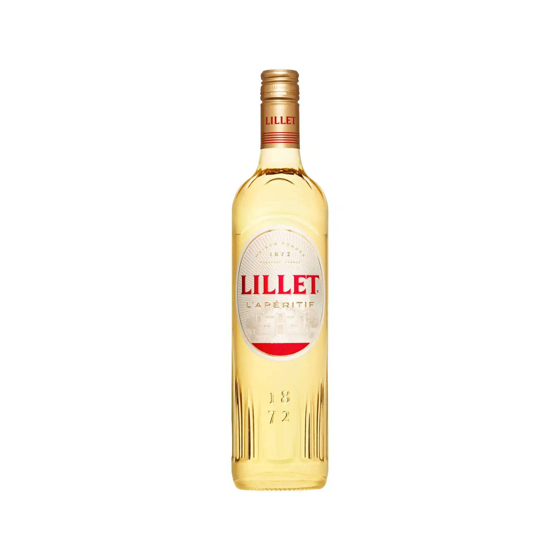 Lillet Blanc French aperitif in a 750ml bottle with pale golden color and classic red-accented label.