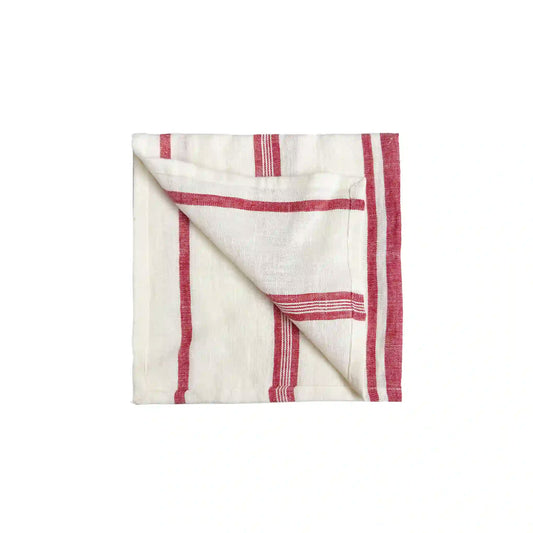 LIVE LINEN DENISE NAPKIN STRIPED - RED
