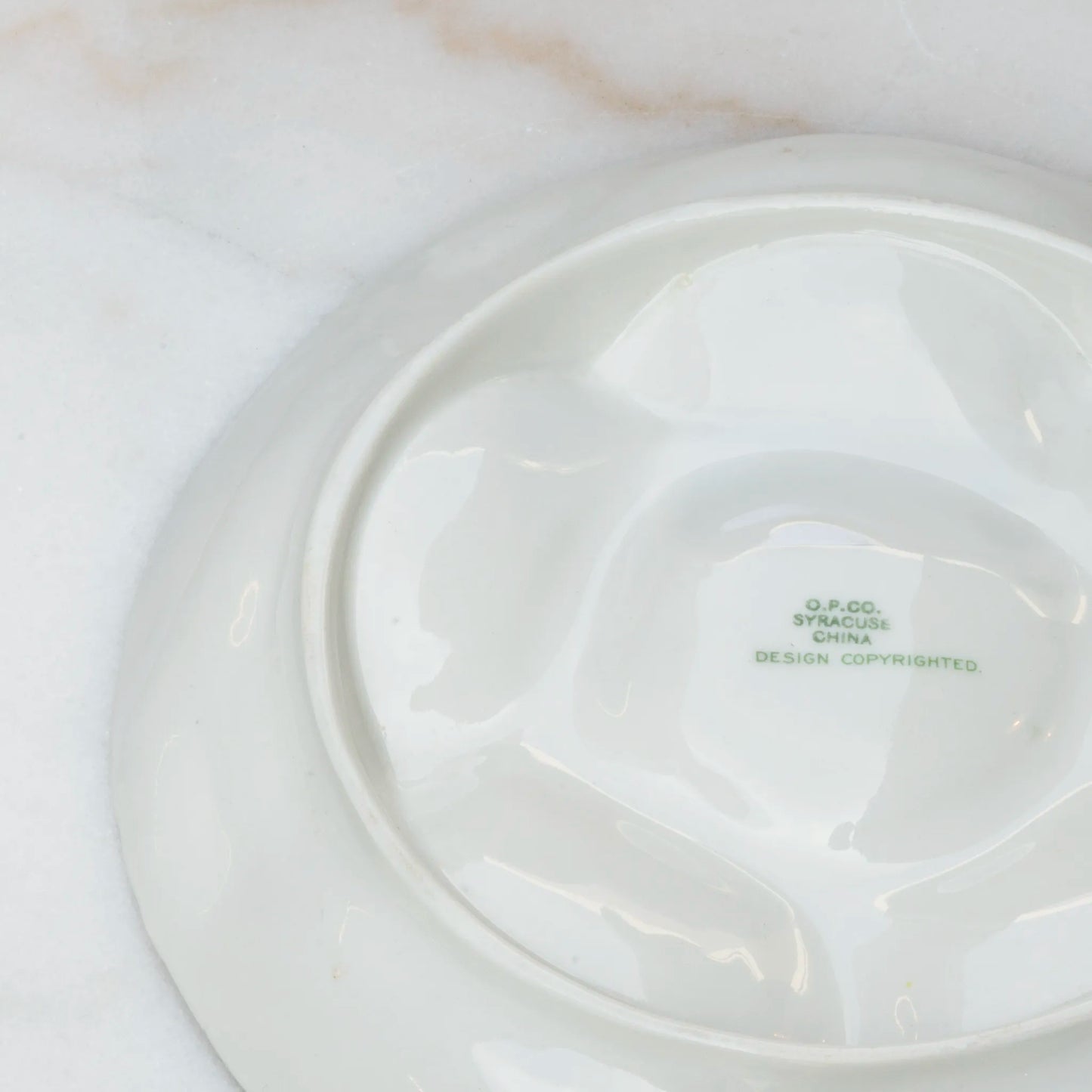 1930 Limoges oyster plate underside showing maker's hallmark