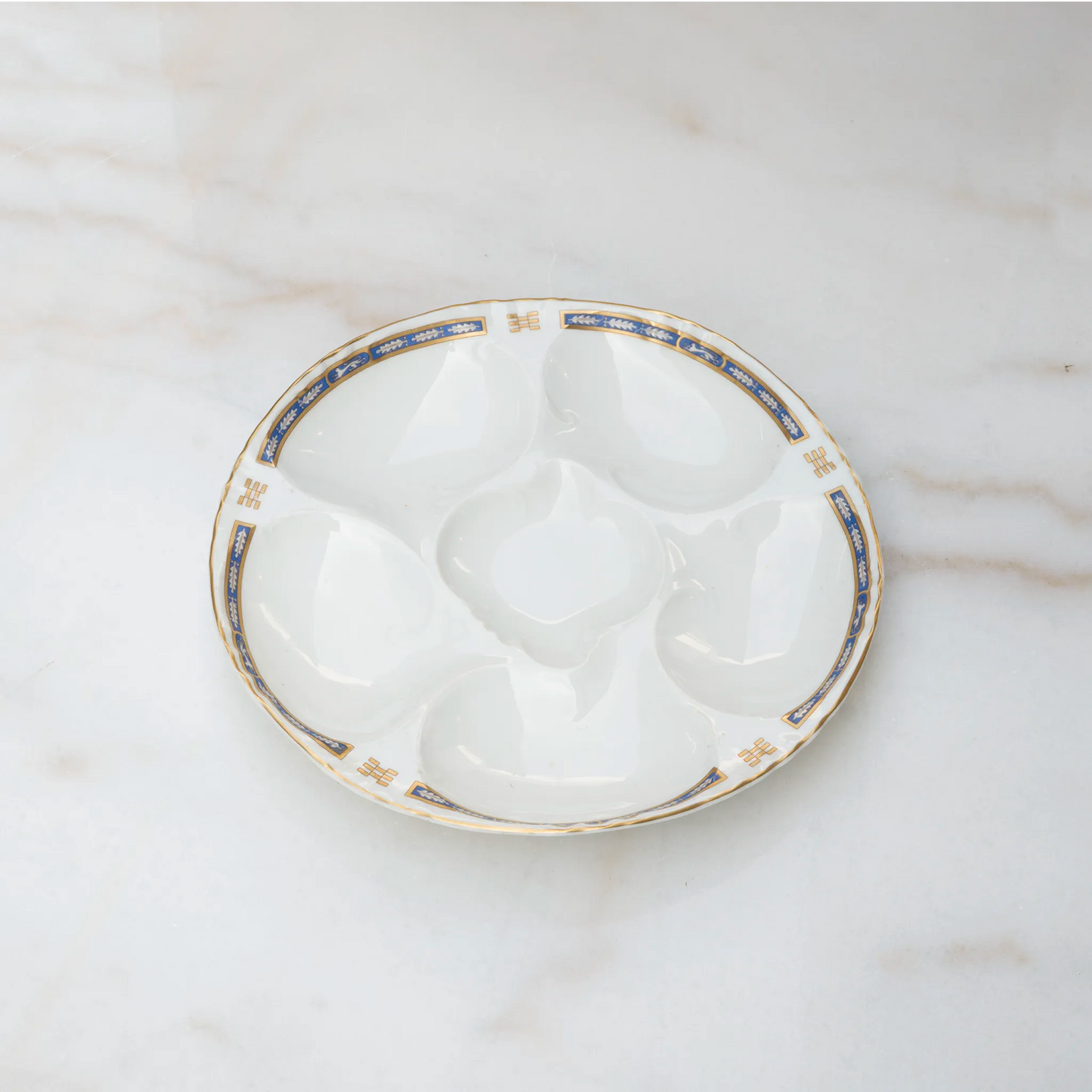 Vintage 1930 Limoges porcelain oyster plate front view
