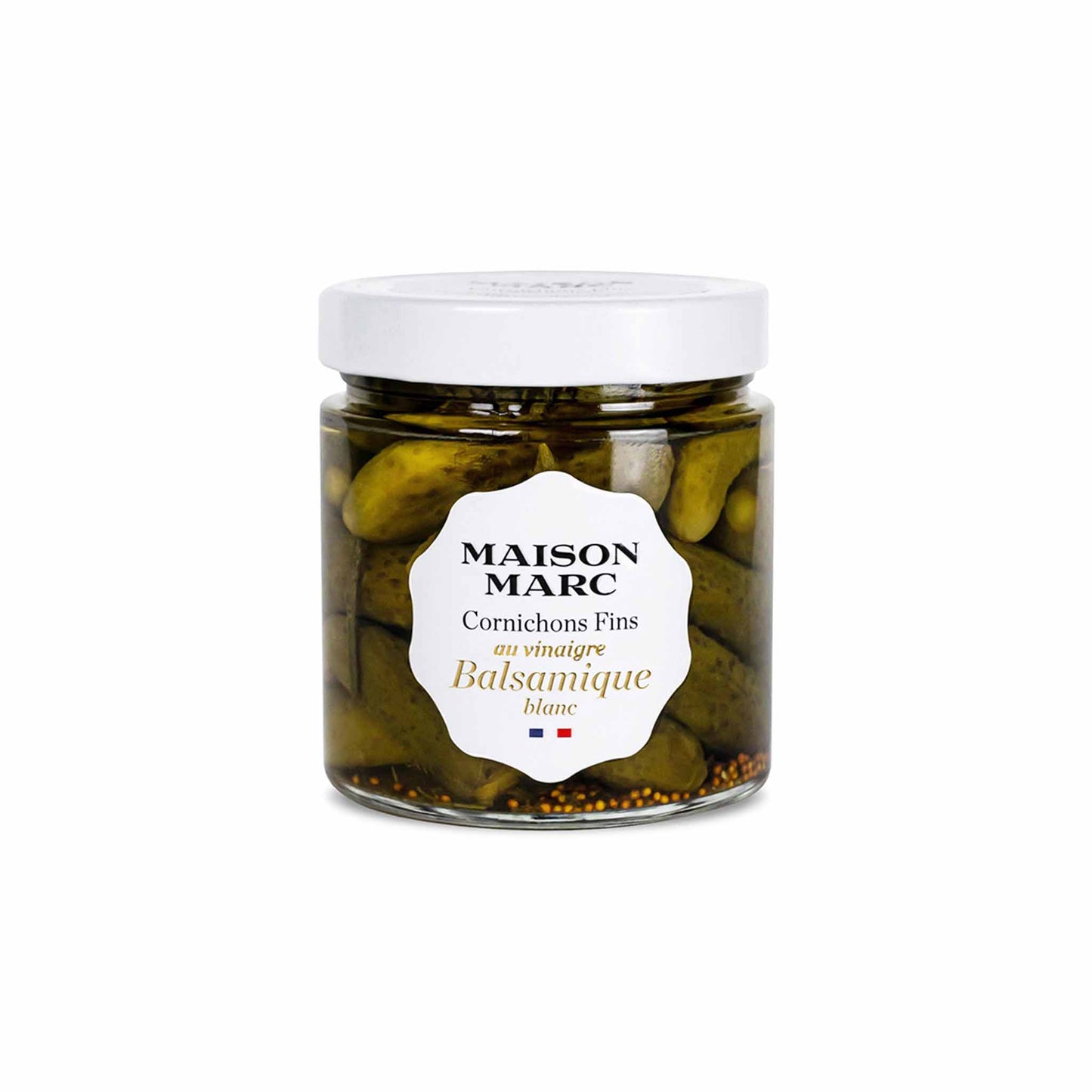 MAISON MARC CORNICHONS FINS IN WHITE BALSAMIC VINEGAR 210g