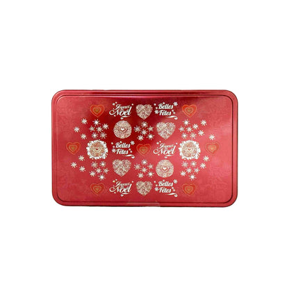 MAISON PELTIER PURE BUTTER GALETTES IN A RED HOLIDAY TIN 320g