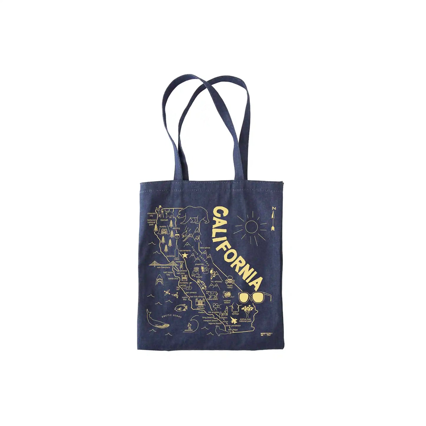 MAPTOTE CALIFORNIA DENIM TOTE BAG