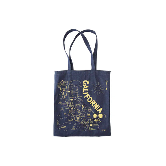 MAPTOTE CALIFORNIA DENIM TOTE BAG