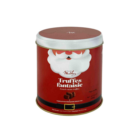 MATHEZ FRENCH CHOCOLATE TRUFFLES SANTA TIN 250g