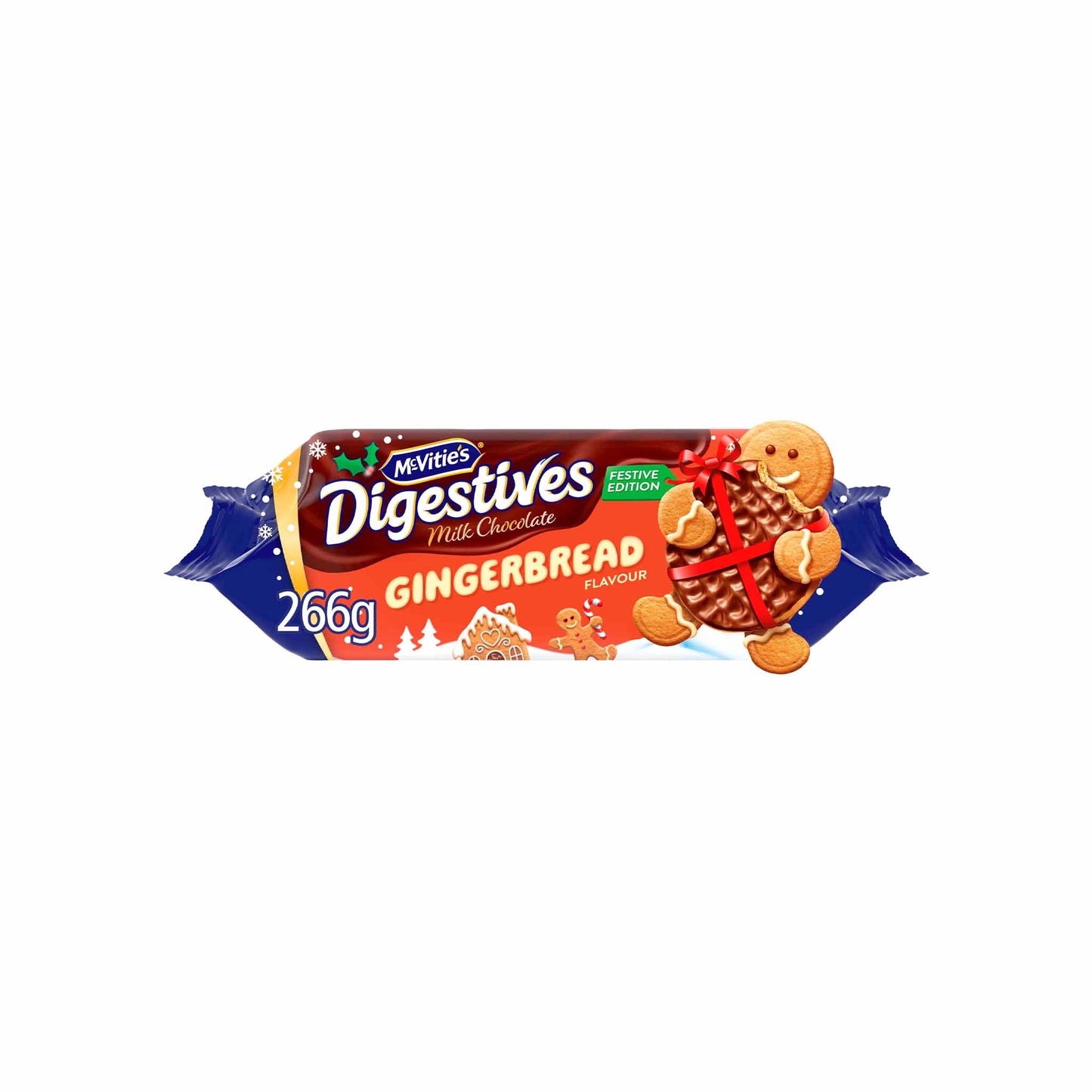 MCVITIES DIGESTIVES MILK CHOCOLATE COOKIES WITH GINGERBREAD FLAVOR 266g