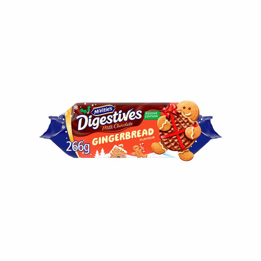 MCVITIES DIGESTIVES MILK CHOCOLATE COOKIES WITH GINGERBREAD FLAVOR 266g
