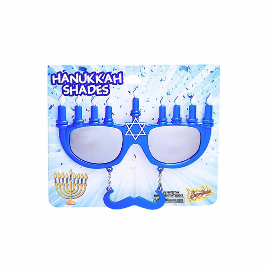 MENORAH HANUKKAH SUNGLASSES WITH MUSTACHE