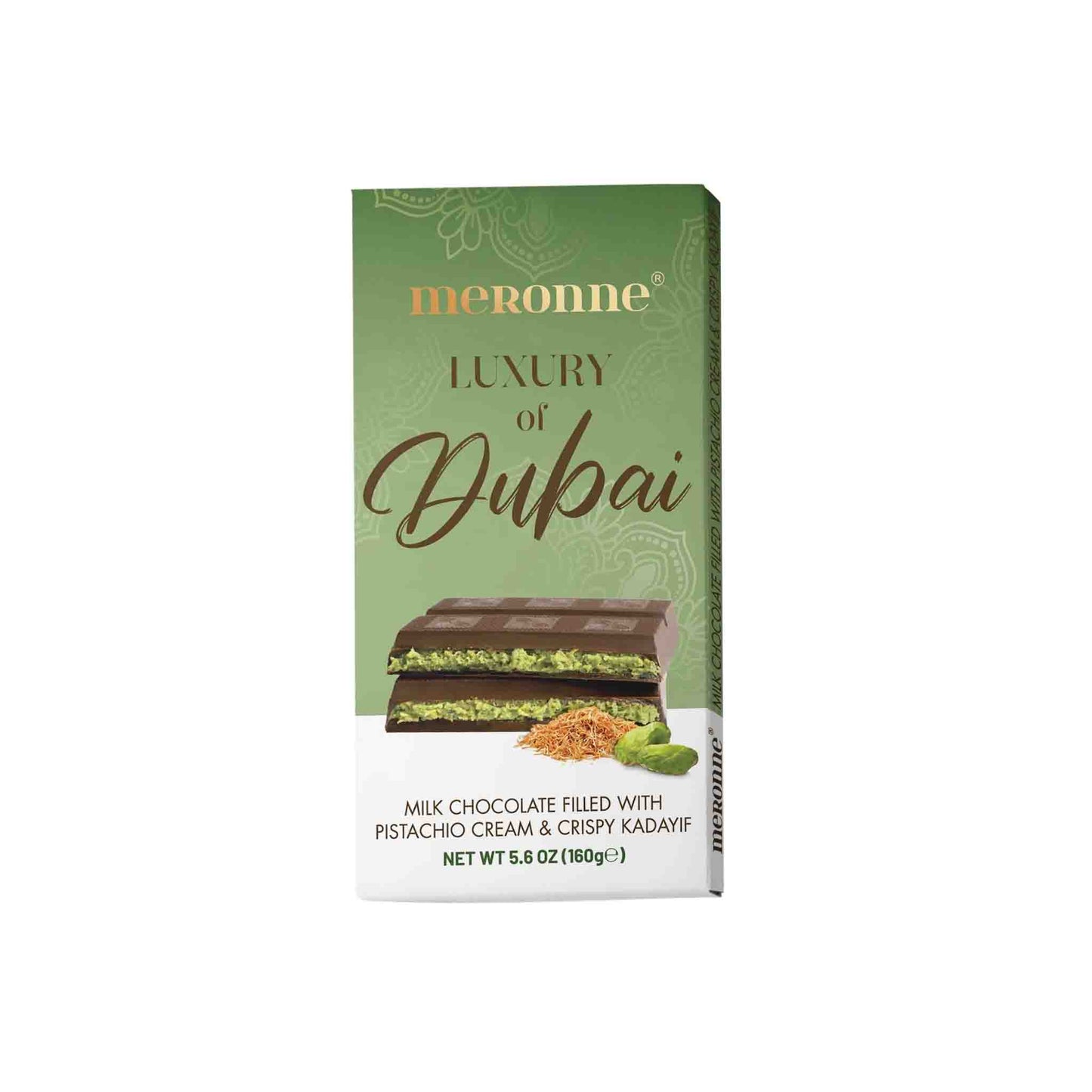 MERONNE DUBAI MILK CHOCOLATE WITH PISTACHIO CREAM 160g