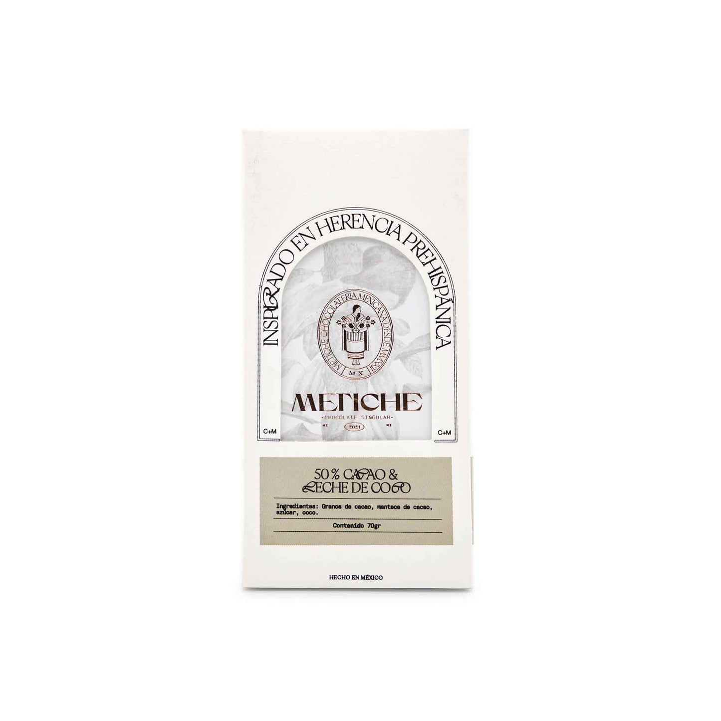 METICHE COCONUT MILK 50% DARK MILK CHOCOLATE 70g