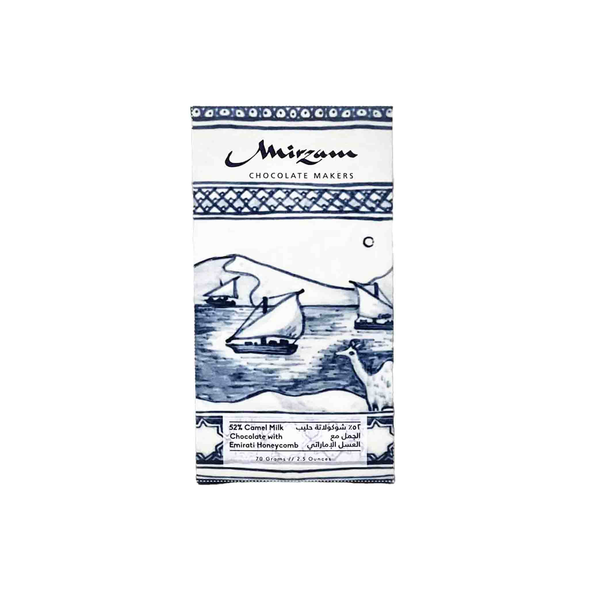 むぎちょこ MIRZAM 52% CAMEL MILK WITH EMIRATI HONEYCOMB CHOCOLATE 70g