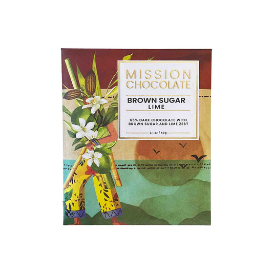 MISSION CHOCOLATE BROWN SUGAR & LIME 65% DARK CHOCOLATE 60g