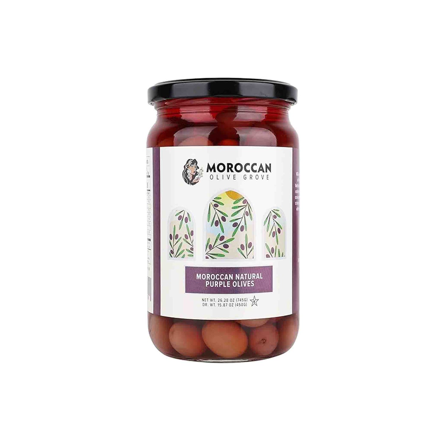 MOROCCAN OLIVE GROVE NATURAL PURPLE OLIVES 8.8oz