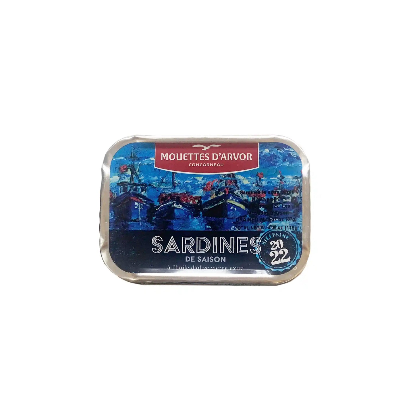 MOUETTES D'ARVOR VINTAGE SARDINES IN EXTRA VIRGIN OLIVE OIL SEASON 2022 115g