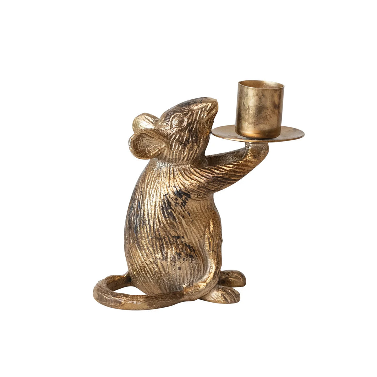 MOUSE TAPER HOLDER ANTIQUE GOLD FINISH
