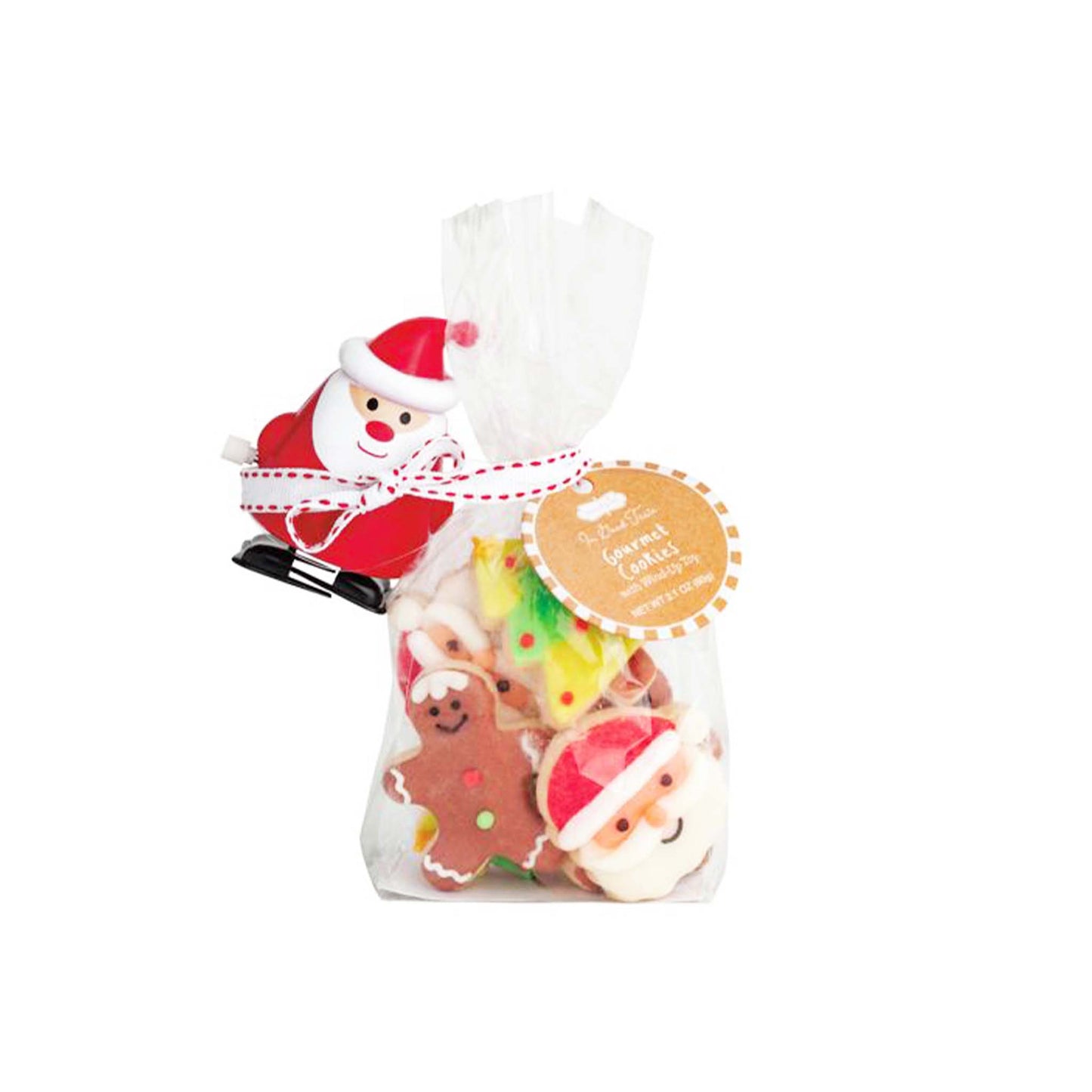 MUD PIE GOURMET COOKIES WITH WIND-UP SANTA CHRISTMAS TOY 60g