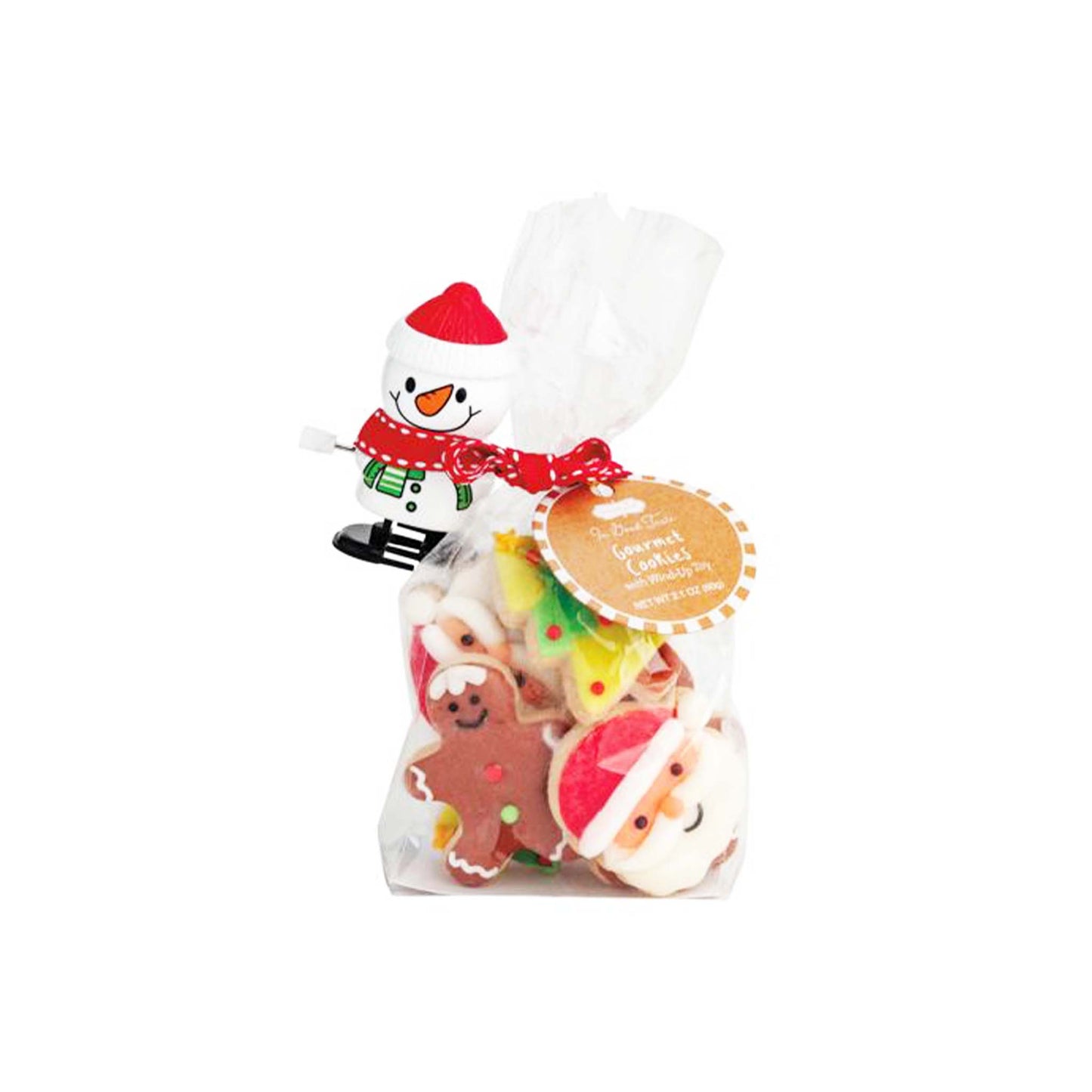 MUD PIE GOURMET COOKIES WITH WIND-UP SNOWMAN CHRISTMAS TOY 60g