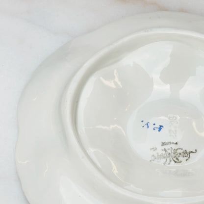 Sarreguemines majolica oyster plate back with impressed mark