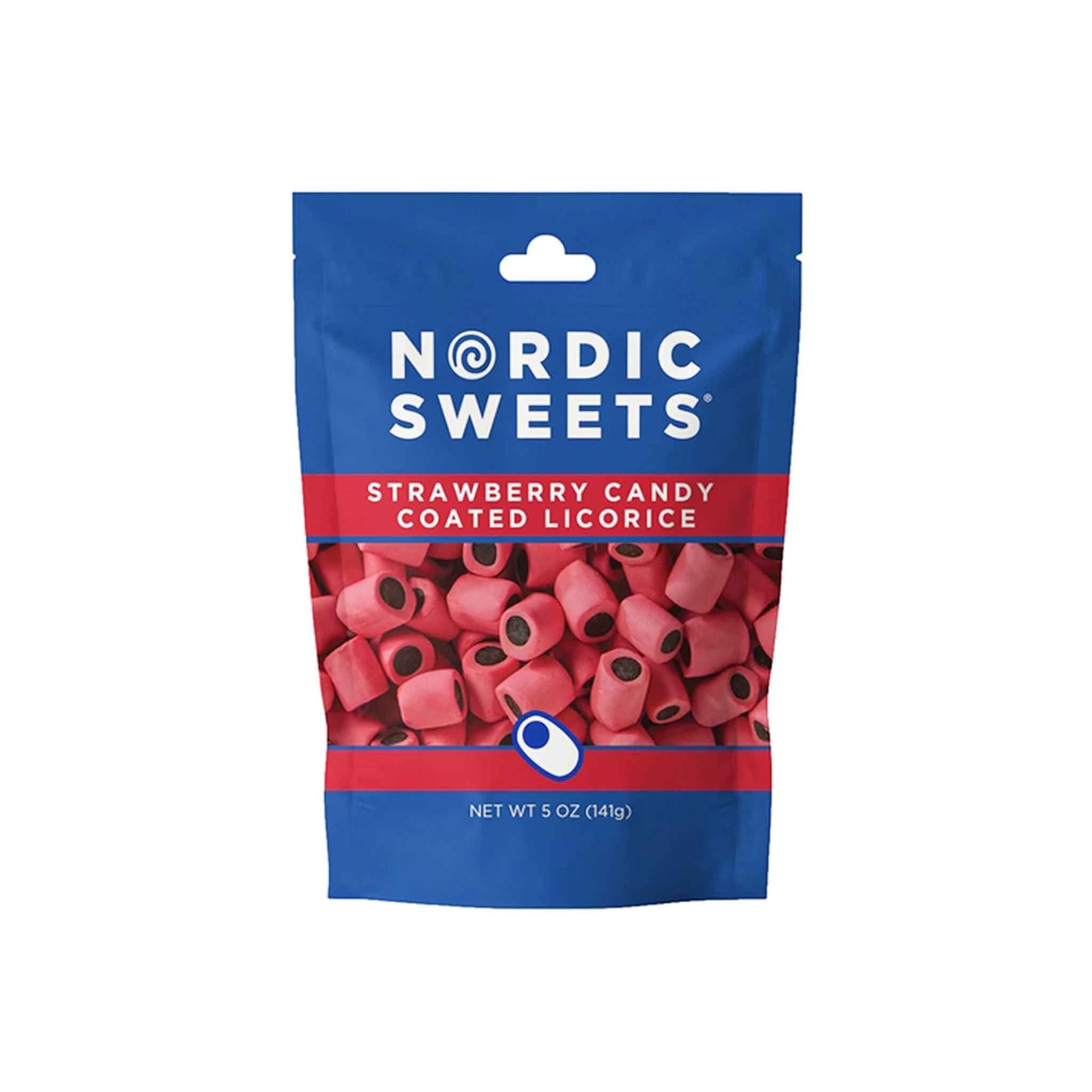 NORDIC SWEETS STRAWBERRRY CANDY COATED LICORICE 5oz