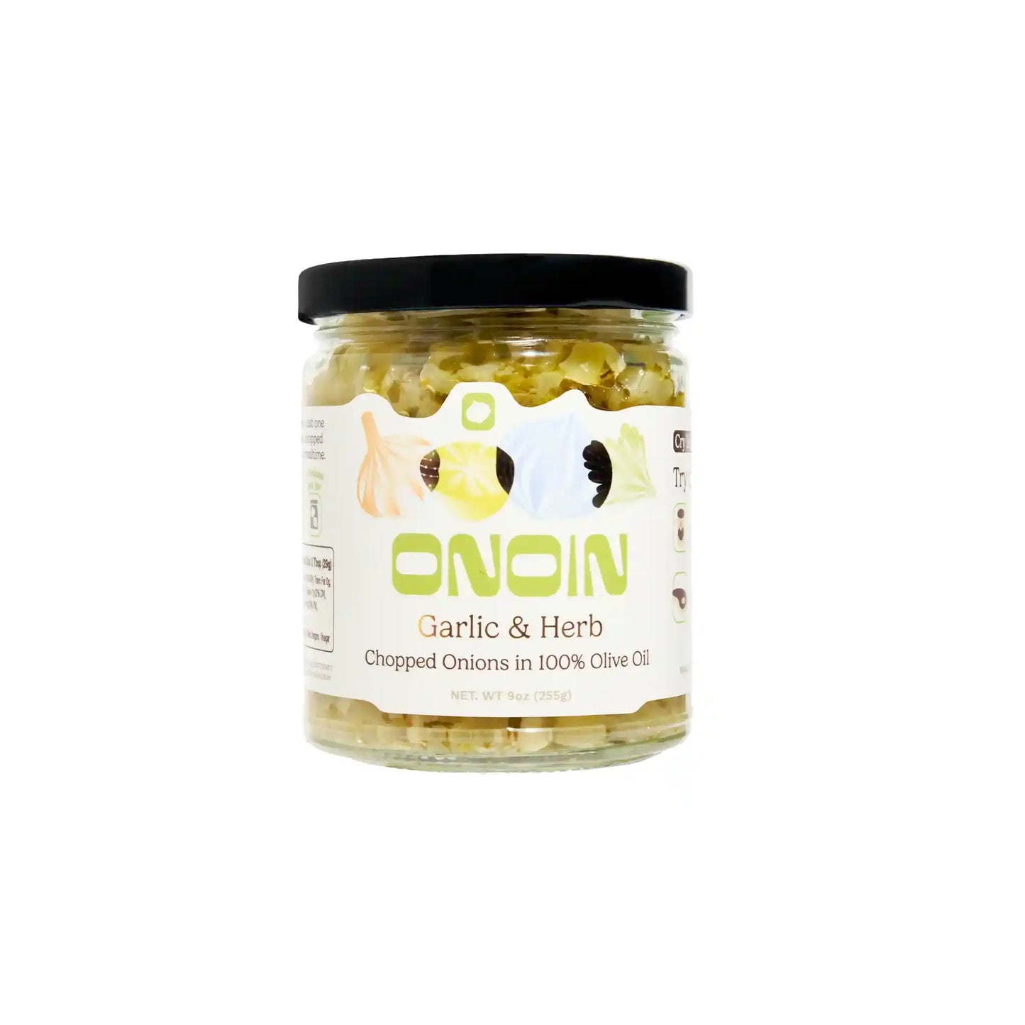 ONOIN GARLIC & HERB CHOPPED ONIONS IN OLIVE OIL 255g
