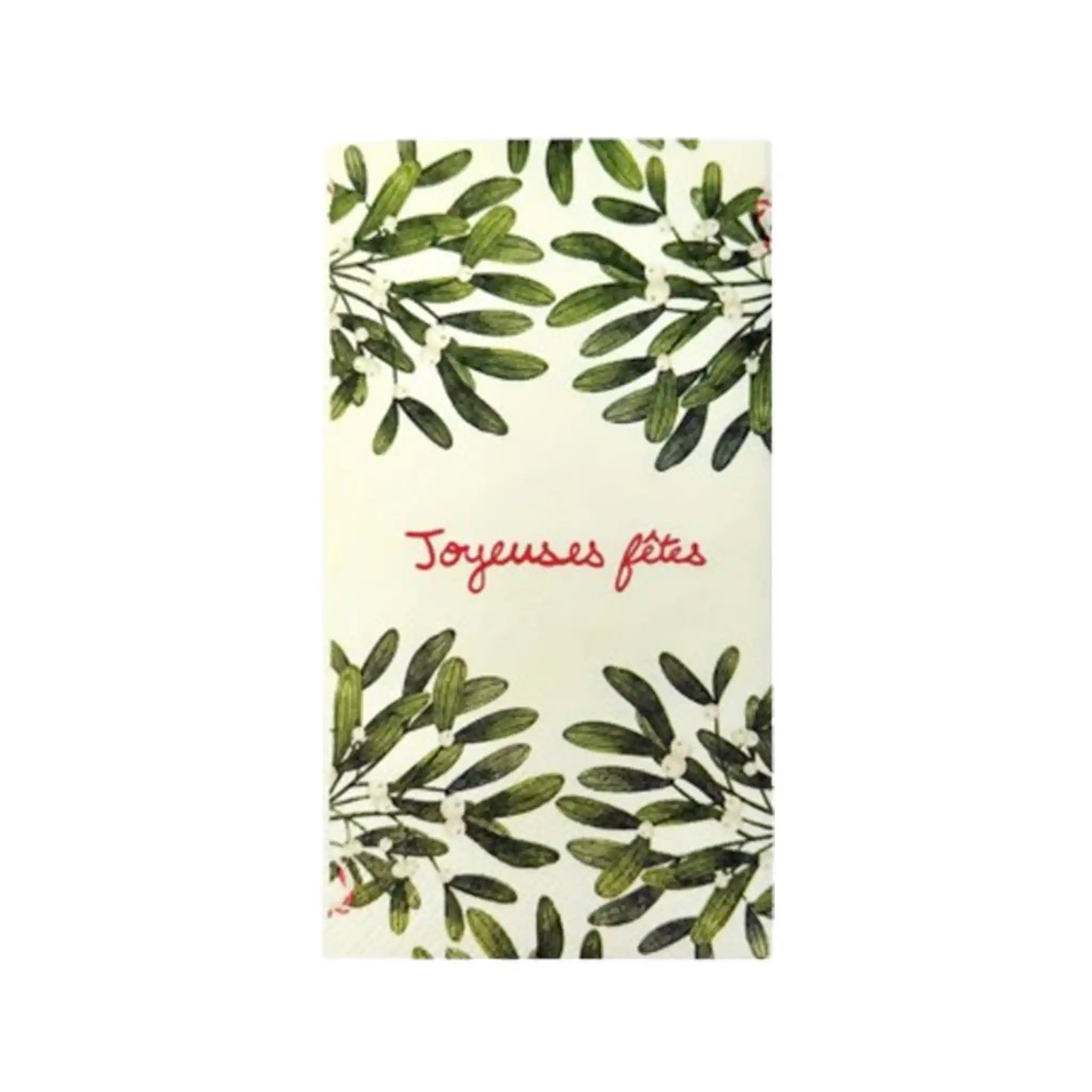 OPJET MISTLETOE & HAPPY HOLIDAYS NAPKIN 15ct